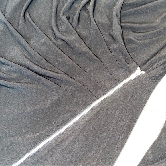 Express Black Dress Asymmetrical Bodycon Zipper L - Picture 3 of 6